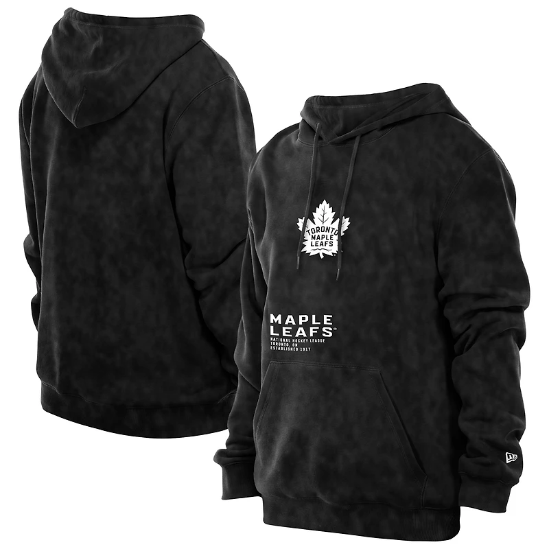 Men's New Era Black Toronto Maple Leafs Mineral Wash Pullover Hoodie