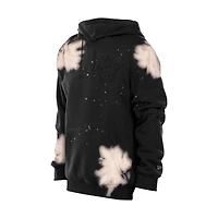 Sweat à capuche surdimensionné noir bords bruts délavés des Maple Leafs de Toronto New Era pour homme