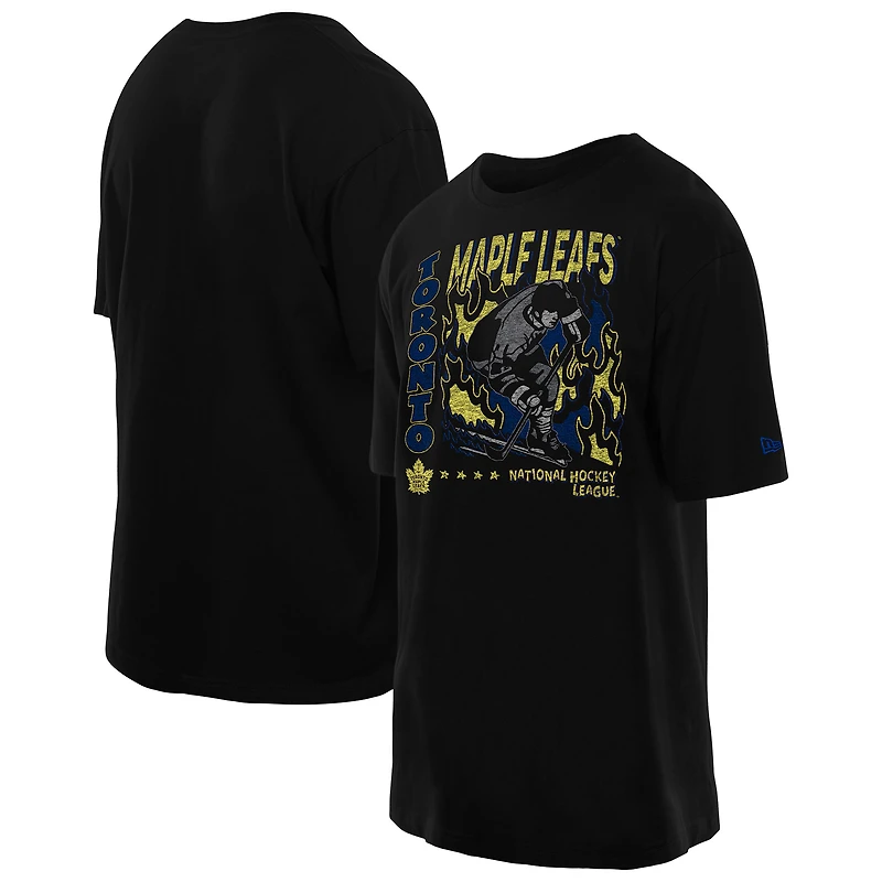 T-shirt surdimensionné Whoosh noir New Era pour homme des Maple Leafs de Toronto