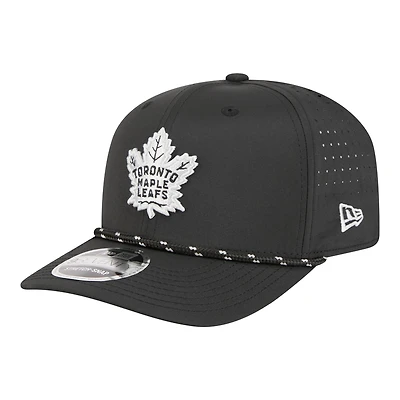 Men's New Era Black Toronto Maple Leafs Sport Vented 9SEVENTY Rope Adjustable Hat