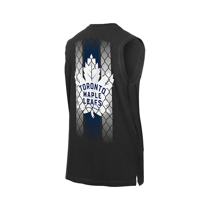 Débardeur noir New Era pour homme, motif Maple Leafs de Toronto