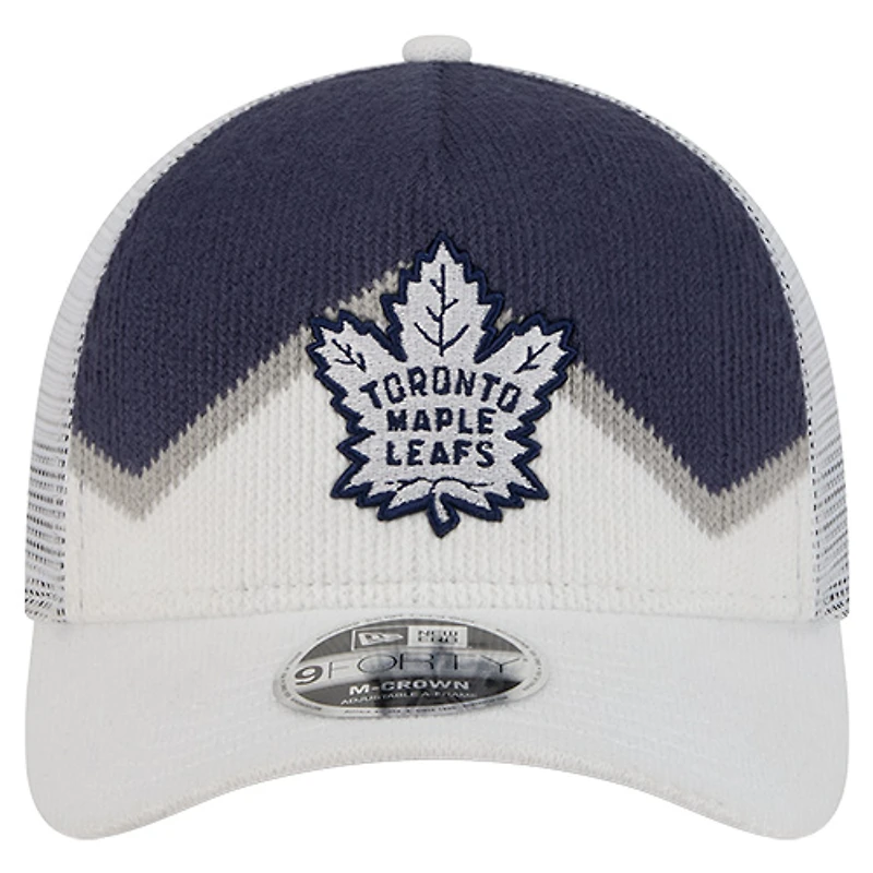 Men's New Era  Blue/White Toronto Maple Leafs Sock 9FORTY M-Crown A-Frame Adjustable Hat