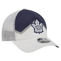 Casquette ajustable New Era 9FORTY M-Crown A-Frame bleu/blanc pour homme des Maple Leafs de Toronto