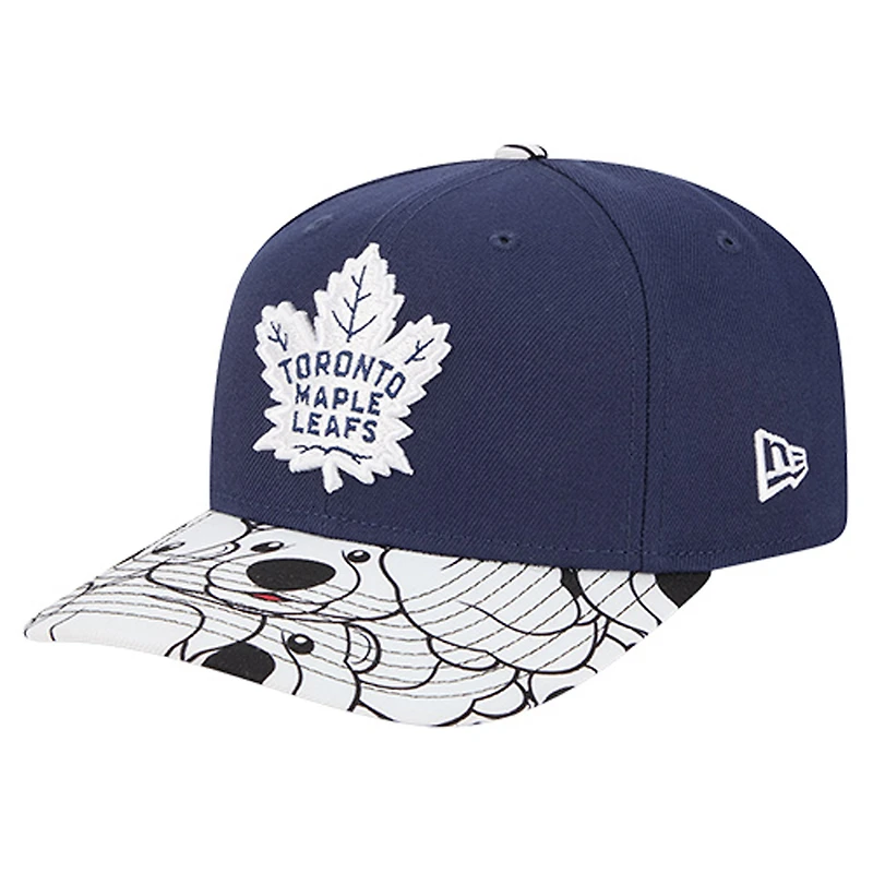 Casquette ajustable 9SEVENTY bleue New Era pour homme avec visière mascotte des Maple Leafs de Toronto