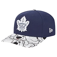 Casquette ajustable 9SEVENTY bleue New Era pour homme avec visière mascotte des Maple Leafs de Toronto