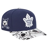 Casquette ajustable 9SEVENTY bleue New Era pour homme avec visière mascotte des Maple Leafs de Toronto