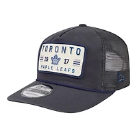 Men's New Era Charcoal Toronto Maple Leafs Washed Patch 19TWENTY Trucker Adjustable Hat