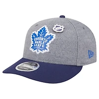 Casquette snapback 9FIFTY grise/bleue New Era pour homme, motif à pin en laine des Maple Leafs de Toronto