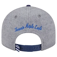 Casquette snapback 9FIFTY grise/bleue New Era pour homme, motif à pin en laine des Maple Leafs de Toronto