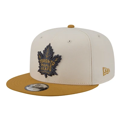 Casquette snapback New Era 9FIFTY bicolore beige clair/or des Maple Leafs de Toronto pour homme