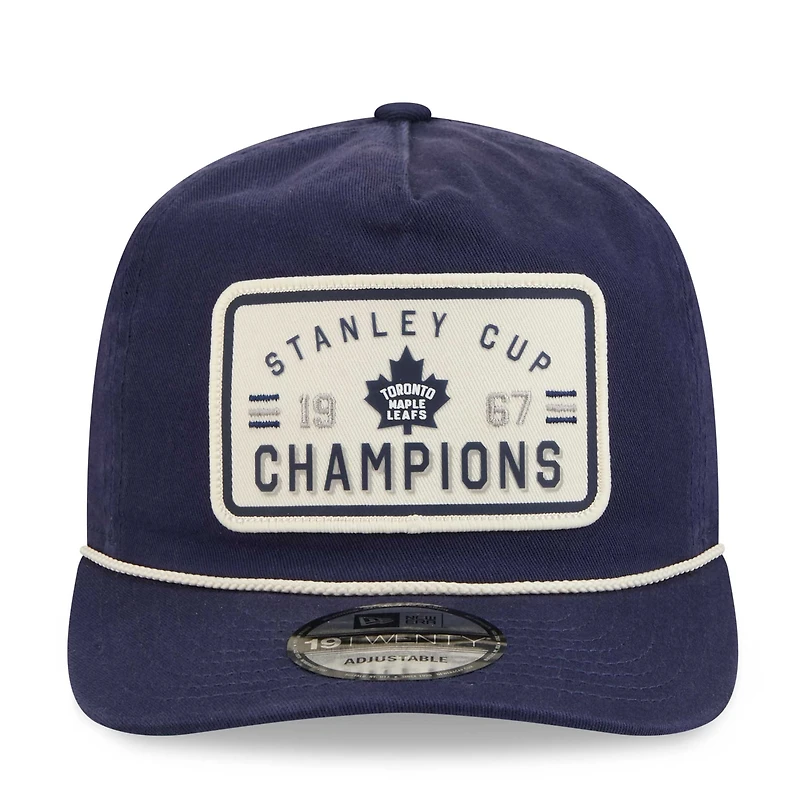 Casquette ajustable New Era bleu marine pour homme, Toronto Maple Leafs, champions de la Coupe Stanley 1967, modèle 19TWENTY