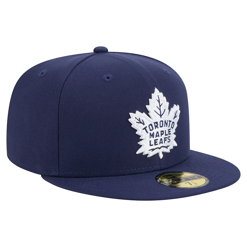 Casquette ajustée New Era 59FIFTY bleu marine des Maple Leafs de Toronto pour homme