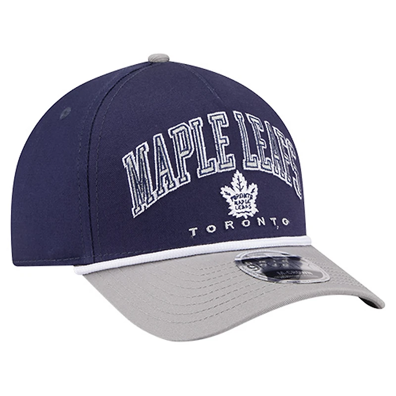 Casquette ajustable New Era bleu marine Toronto Maple Leafs 9FORTY M-Crown pour homme