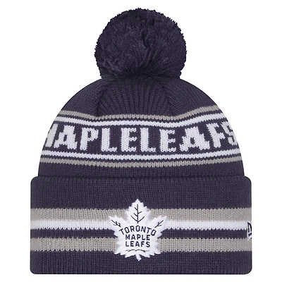 Men's New Era  Navy Toronto Maple Leafs Classic Cuffed Knit Hat with Pom