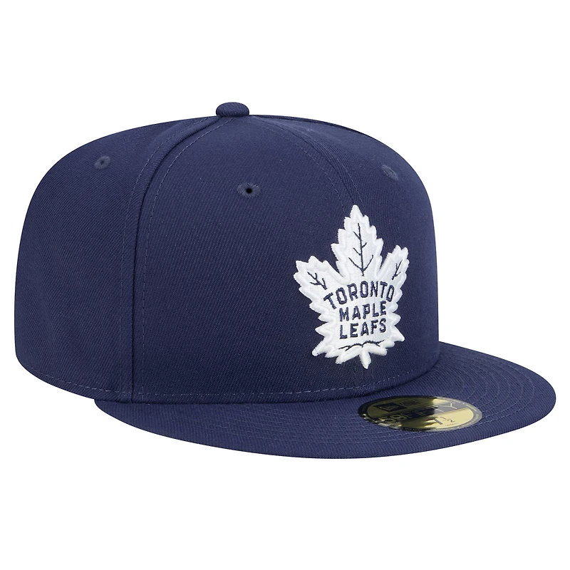 Casquette ajustée Core 59FIFTY pour homme New Era bleu marine des Maple Leafs de Toronto