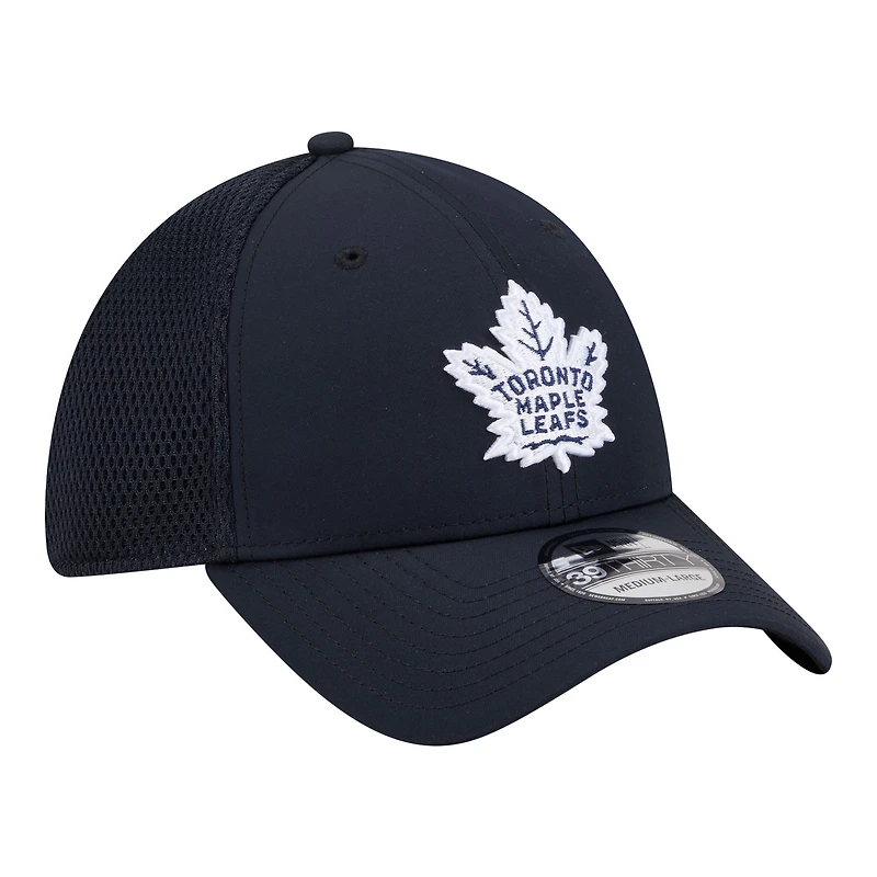 Men's New Era Navy Toronto Maple Leafs Logo 39THIRTY Flex Hat