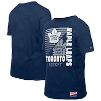 T-shirt bleu marine délavé minéral New Era pour homme des Maple Leafs de Toronto