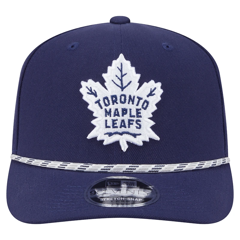 Casquette ajustable New Era bleu marine 9SEVENTY pour homme, motif Maple Leafs de Toronto