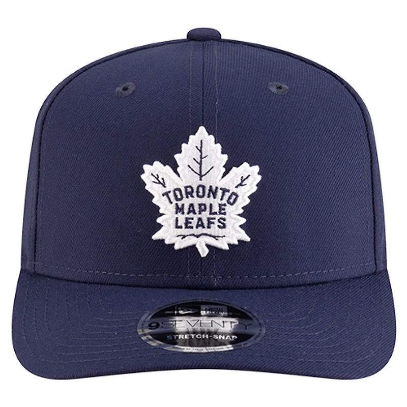 Casquette ajustable New Era bleu marine Toronto Maple Leafs Team Collection Basic 9SEVENTY pour homme