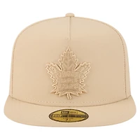 Casquette ajustée A-Frame 59FIFTY pour homme New Era, couleur beige, Toronto Maple Leafs