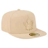 Casquette ajustée A-Frame 59FIFTY pour homme New Era, couleur beige, Toronto Maple Leafs