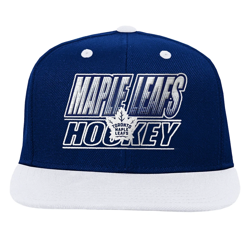 Casquette snapback bleue Outerstuff pour homme des Maple Leafs de Toronto