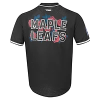Chemise de baseball à boutons complets en maille noire Pro Standard des Maple Leafs Toronto pour hommes