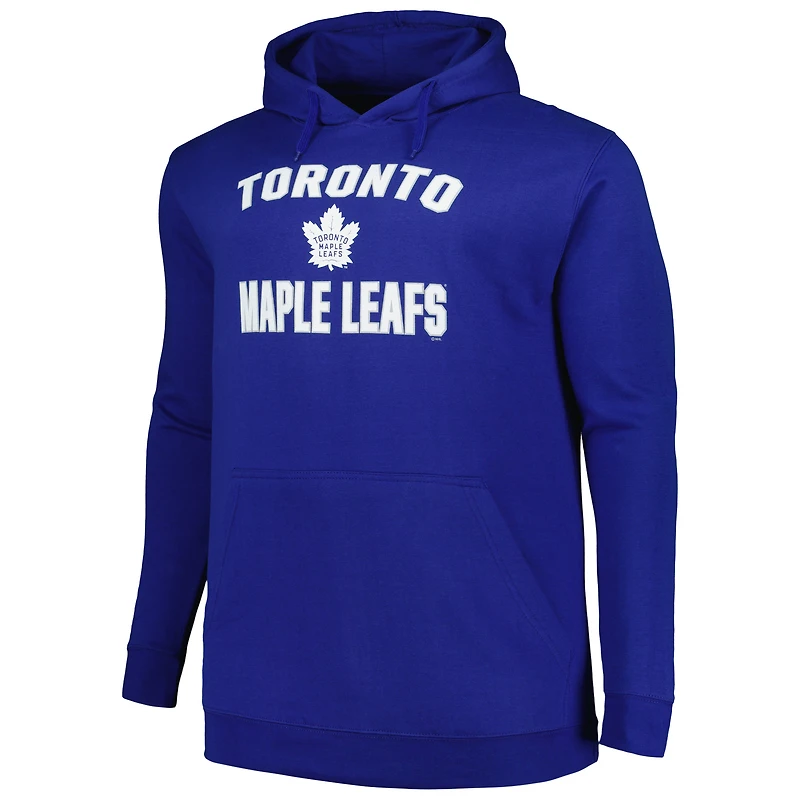 Men's Profile Blue Toronto Maple Leafs Big & Tall Arch Over Logo Pullover Hoodie