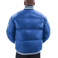 Veste en cuir entièrement zippée Starter Blue Toronto Maple Leafs Bubble pour hommes