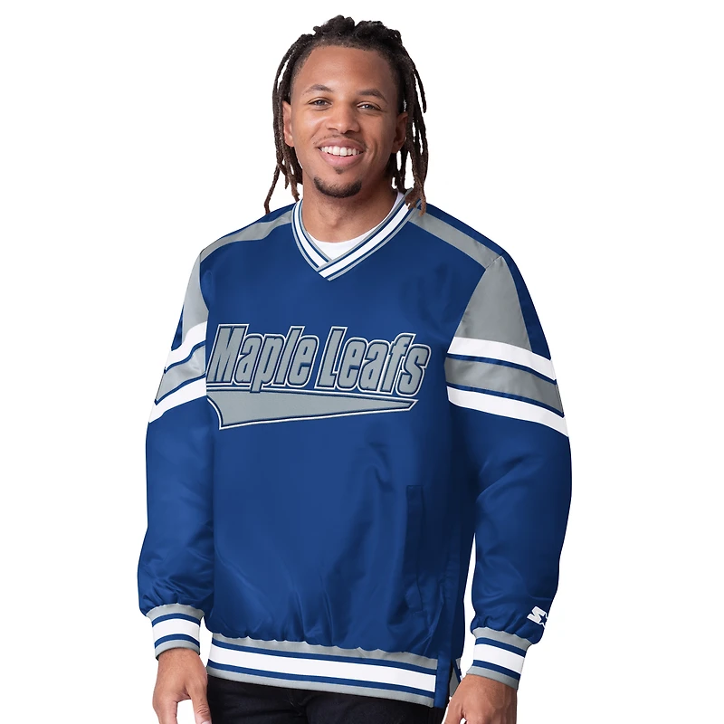 Veste à enfiler col en V bleu pour homme des Maple Leafs de Toronto