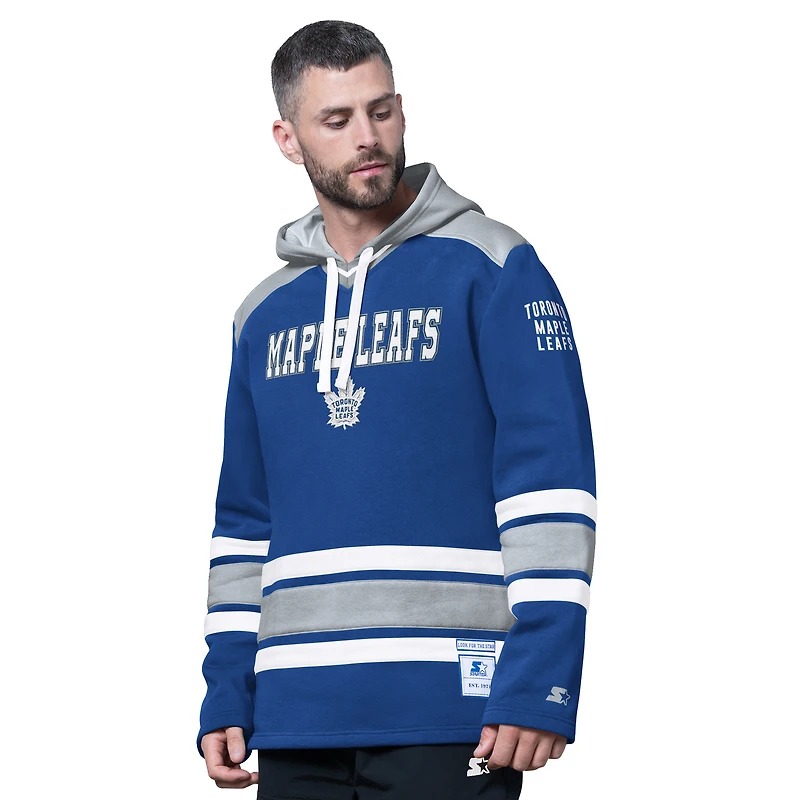 Sweat à capuche en molleton Slapshot bleu Starter pour homme des Maple Leafs de Toronto
