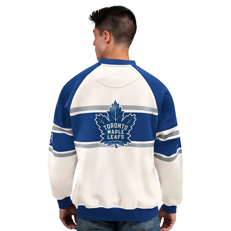 Sweat-shirt ras du cou en molleton blanc pour homme des Maple Leafs de Toronto
