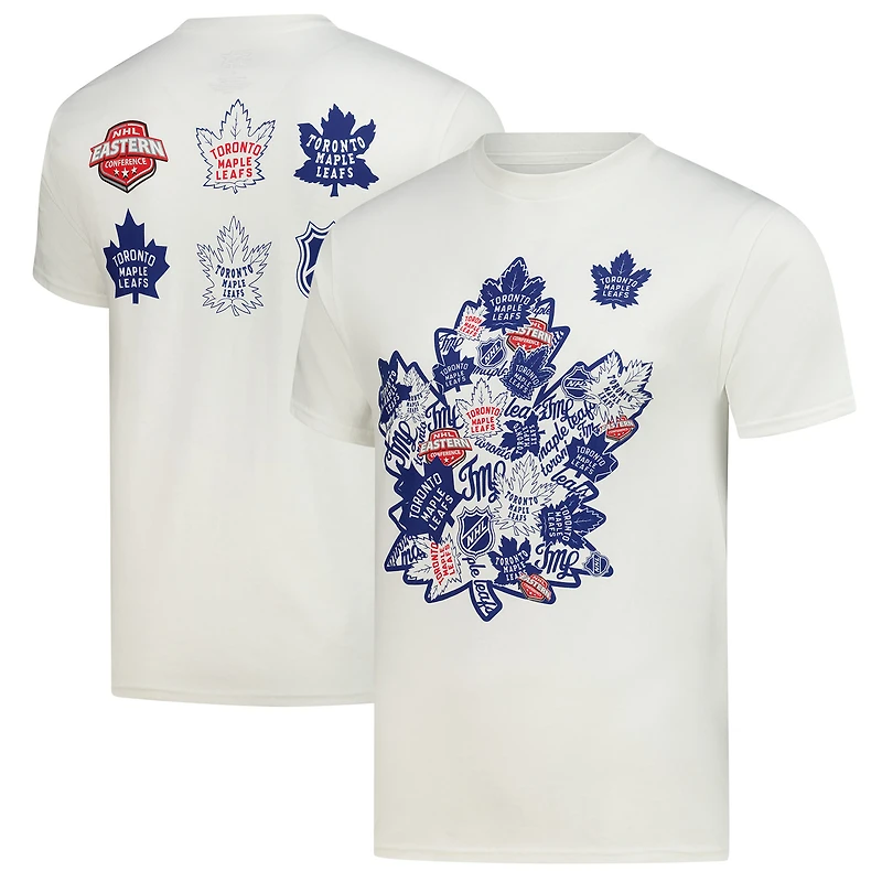 T-shirt Starter blanc pour homme avec logo collage des Maple Leafs de Toronto
