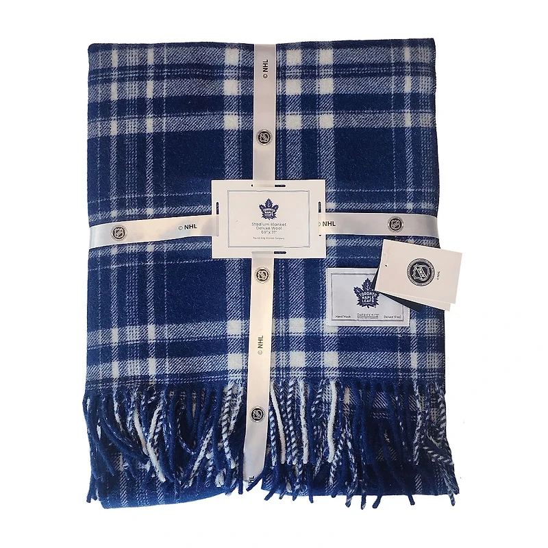 Couverture/écharpe de stade en laine mérinos Patrick King Woollen Company Toronto Maple Leafs, 79 x 175 cm.