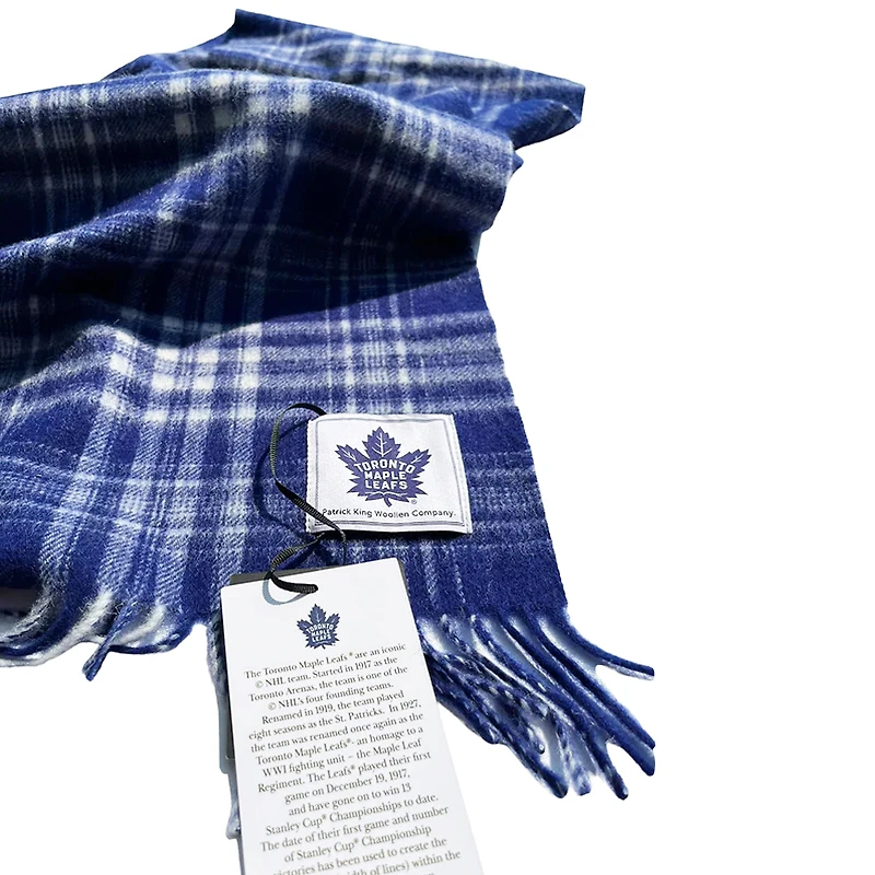 Écharpe en laine à carreaux des Maple Leafs de Toronto de Patrick King Woollen Company