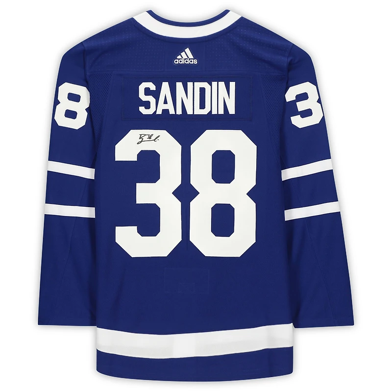 Rasmus Sandin Toronto Maple Leafs Dédicacé Bleu Adidas Authentique Maillot