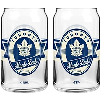 Ensemble de 2 verres à canette de 473 ml (16 oz) des Maple Leafs de Toronto de Sports Vault