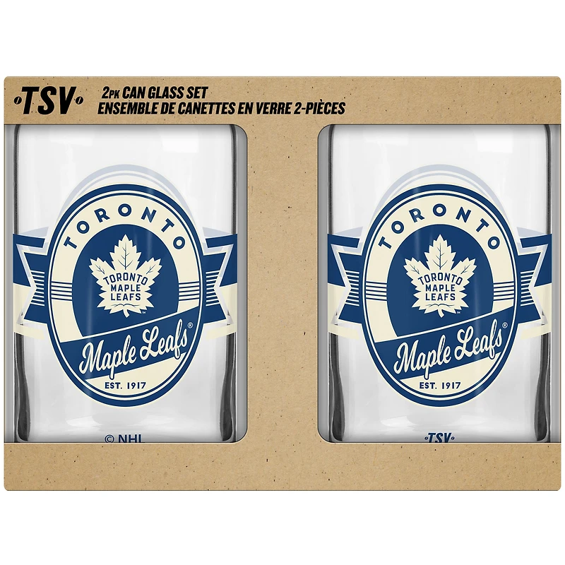 Le Sports Vault Toronto Maple Leafs 2 pièces 16 oz. Peut Verre Ensemble