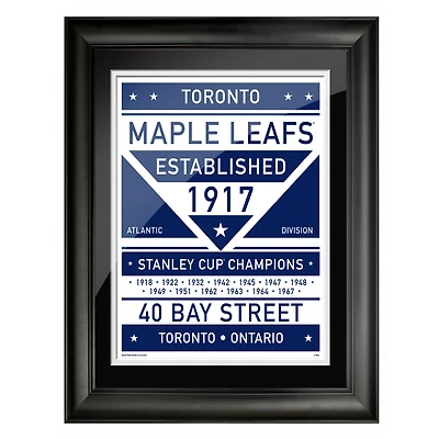 Toronto Maple Leafs 12'' x 16'' Team Dual Tone Framed Artwork