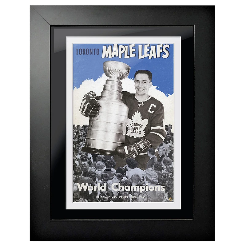 Champions du monde 1967 des Maple Leafs de Toronto - Couverture de programme encadrée de 12 po x 16 po