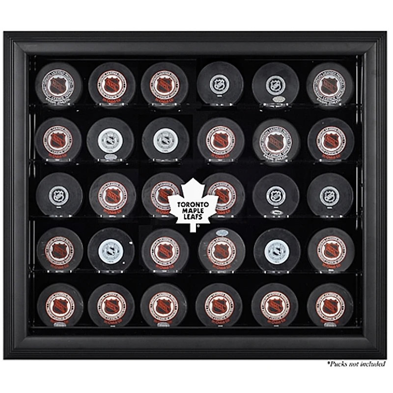 Vitrine noire pour 30 rondelles des Maple Leafs de Toronto (1970-2016)