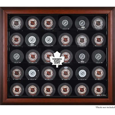 Toronto Maple Leafs (1970-2016) 30-Puck Mahogany Display Case