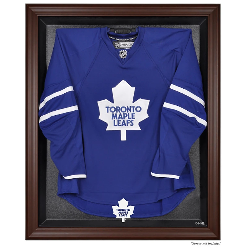 Vitrine de présentation du maillot avec logo encadré marron des Maple Leafs de Toronto (1970-2016)
