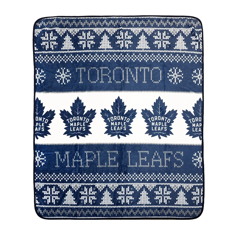 Toronto Maple Leafs 2-Pack 50" x 60" Holiday Throw Blanket and Cushion Set
