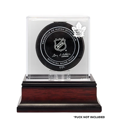 Vitrine de présentation du logo de la rondelle de hockey en acajou des Maple Leafs de Toronto (2016 à aujourd'hui)
