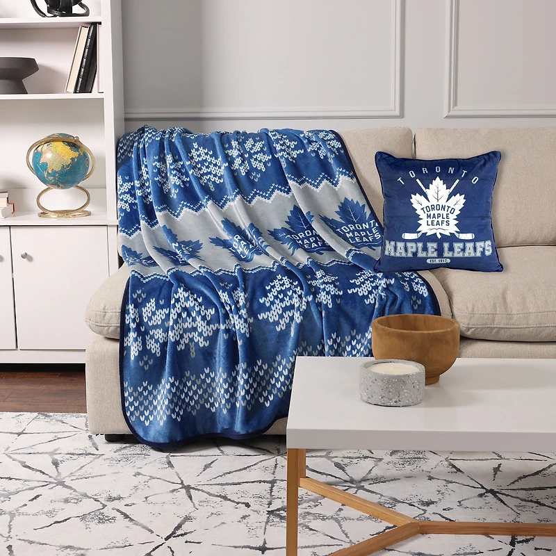 Ensemble de 3 jetés et oreillers Toronto Maple Leafs