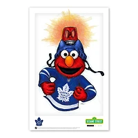 Affiche de Sesame Street 11 x 17 pouces des Maple Leafs de Toronto avec Elmo