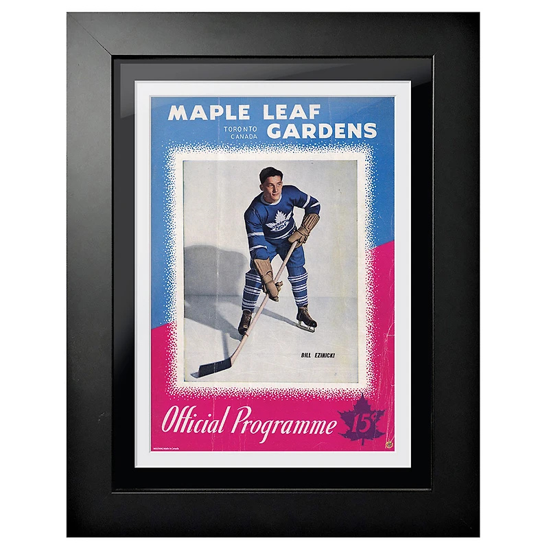 Toronto Maple Leafs Maple Leaf Gardens Bill Ezinicki - Couverture de programme encadrée 12'' x 16''