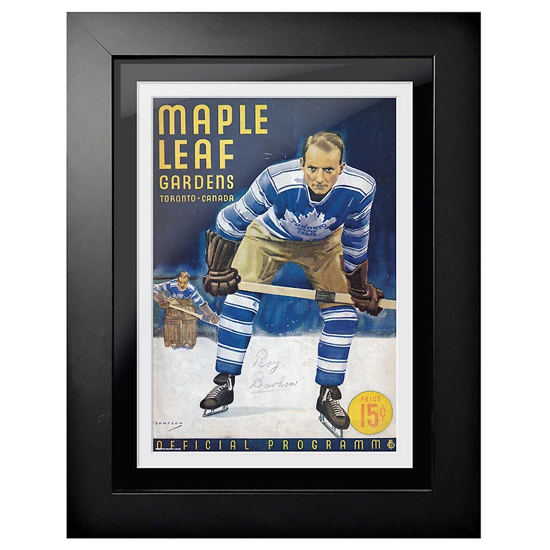 Gardien de but des Maple Leafs de Toronto Maple Leaf Gardens - Couverture de programme encadrée 12'' x 16''