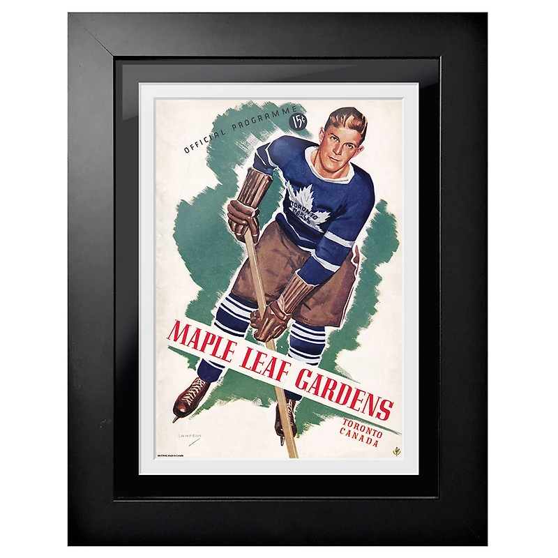 Toronto Maple Leafs Maple Leaf Gardens Vert - Couverture de programme encadrée 12'' x 16''